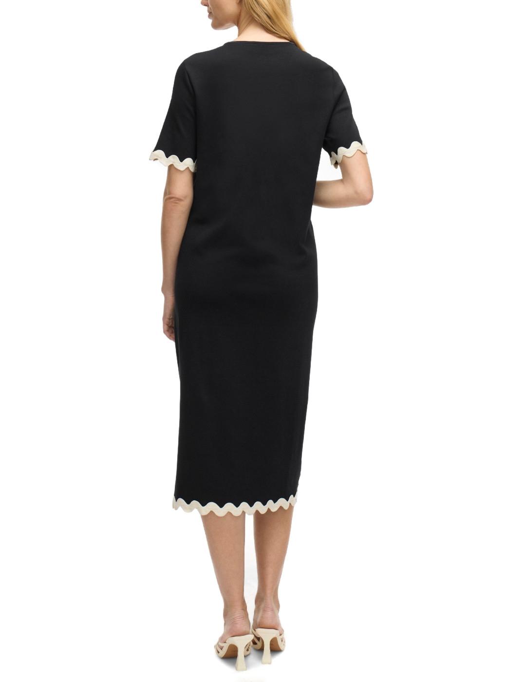 Vestido Vila Calisa midi negro con bordes recto para mujer