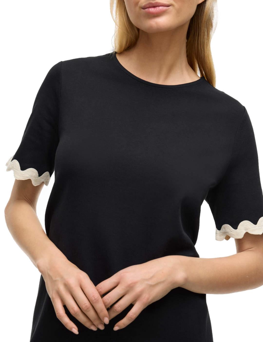 Vestido Vila Calisa midi negro con bordes recto para mujer