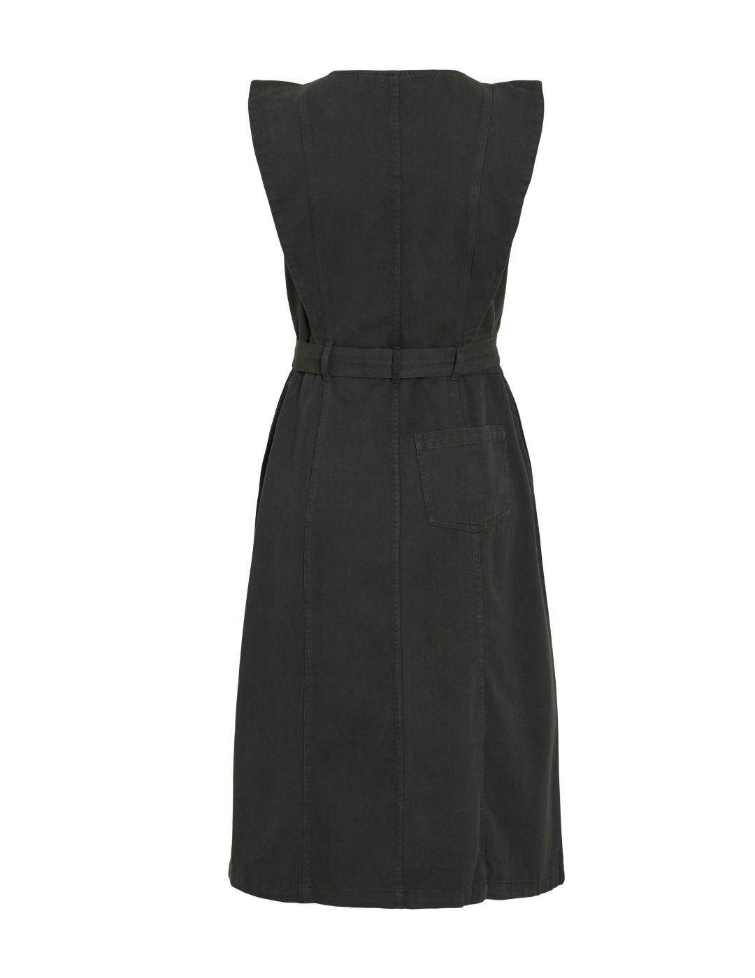Vestido Vila Lucianne vaquero negro desgastado para mujer