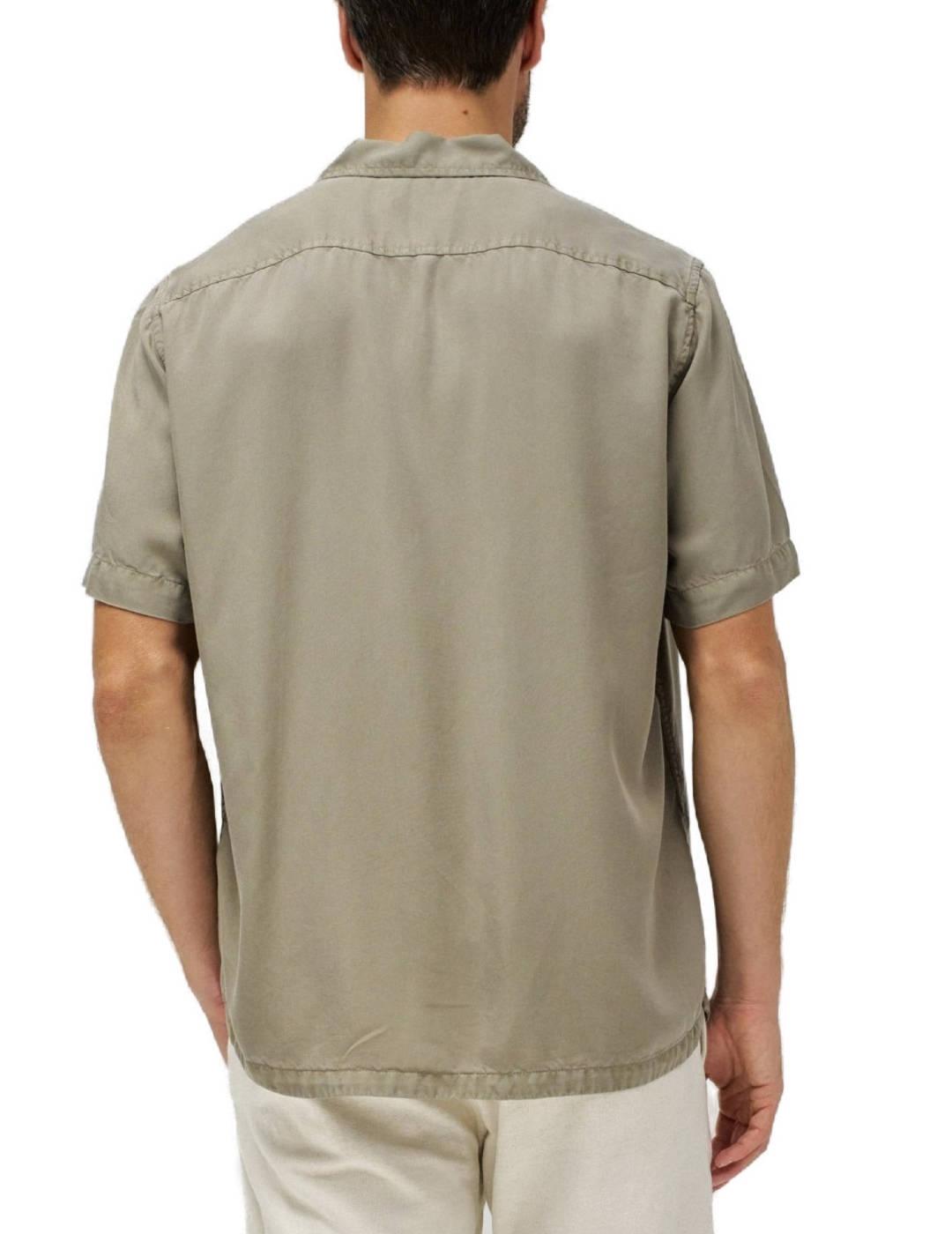 Camisa Salsa manga corta khaki logotipo para hombre