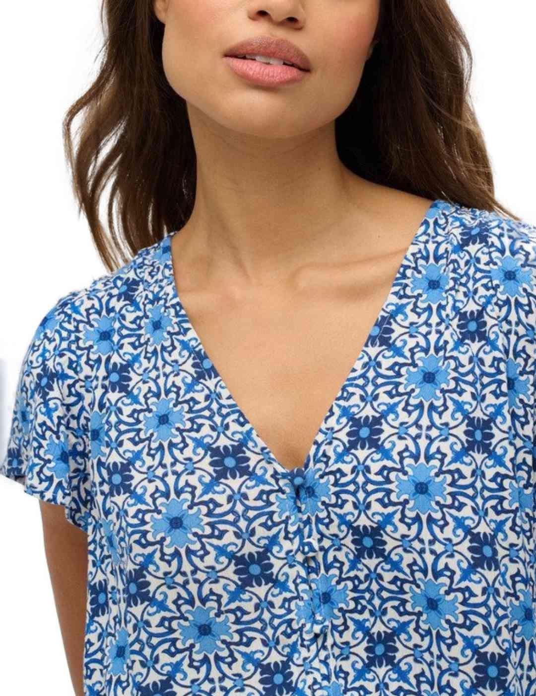 Mono Superdry estampado azulejo manga corta azul para mujer