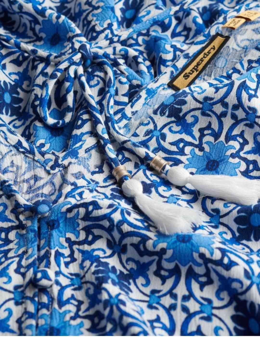 Mono Superdry estampado azulejo manga corta azul para mujer