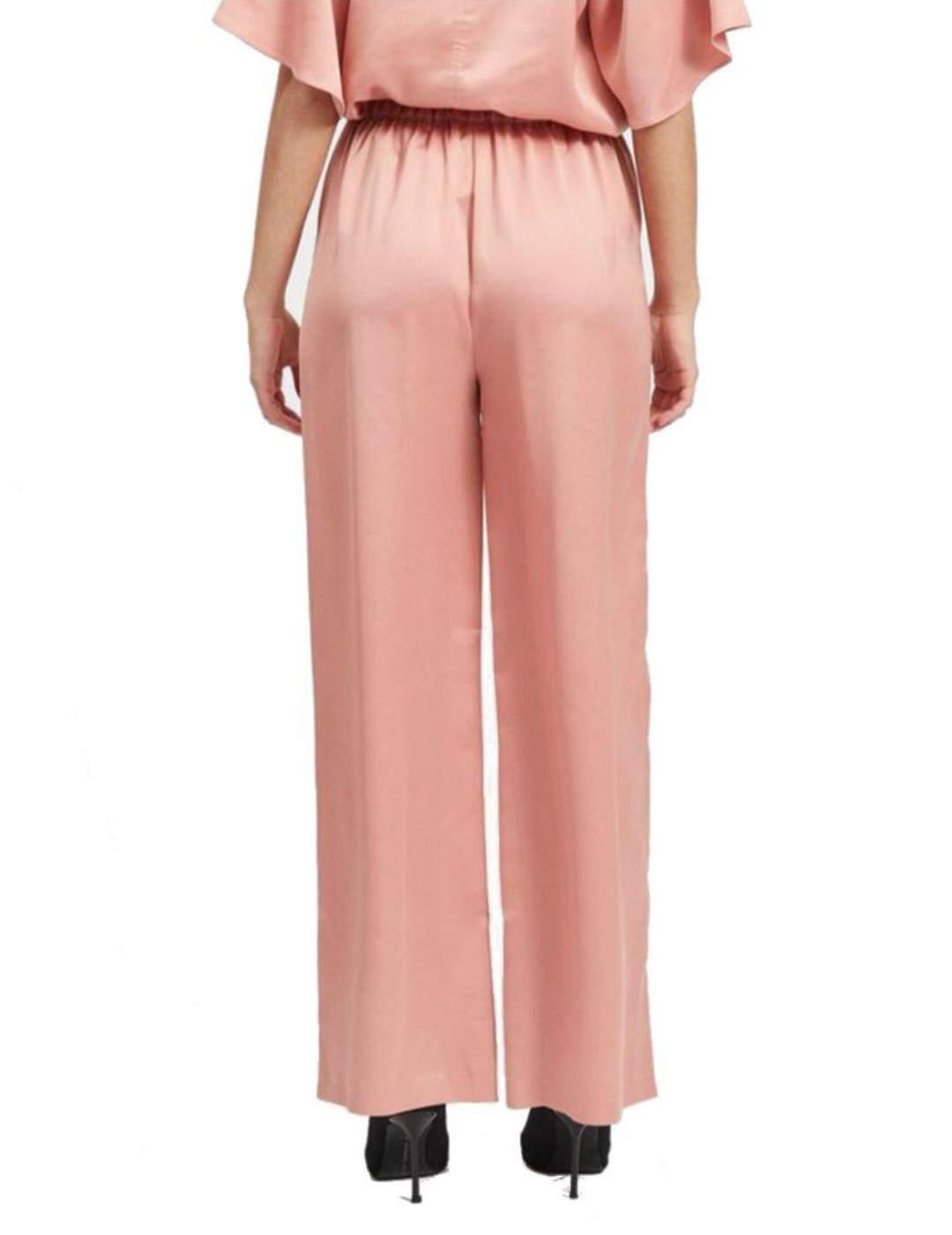 Pantalón Vila Vialice rosa con goma de ajuste para mujer