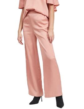 Pantalón Vila Vialice rosa con goma de ajuste para mujer