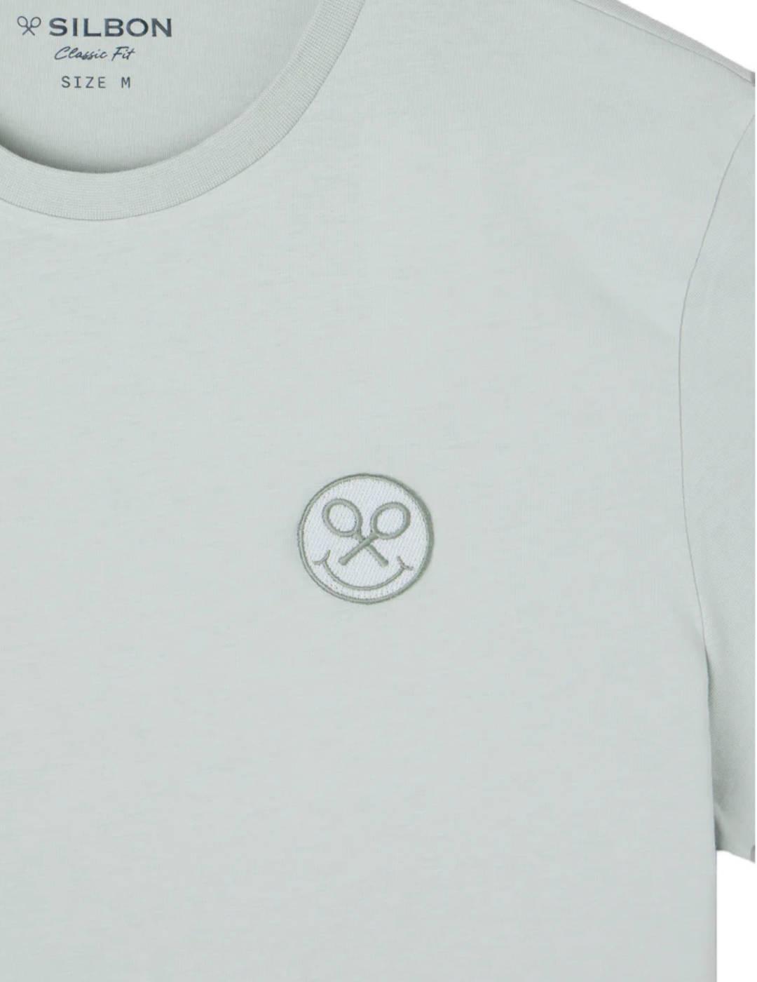 Camiseta Silbon logo smile verde claro manga corta de hombre