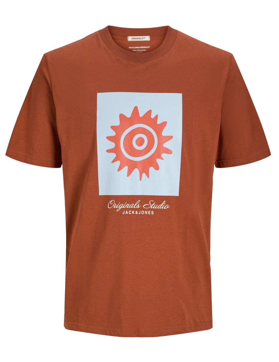 Camiseta Jack&Jones Canggu teja dibujo frontal de hombre