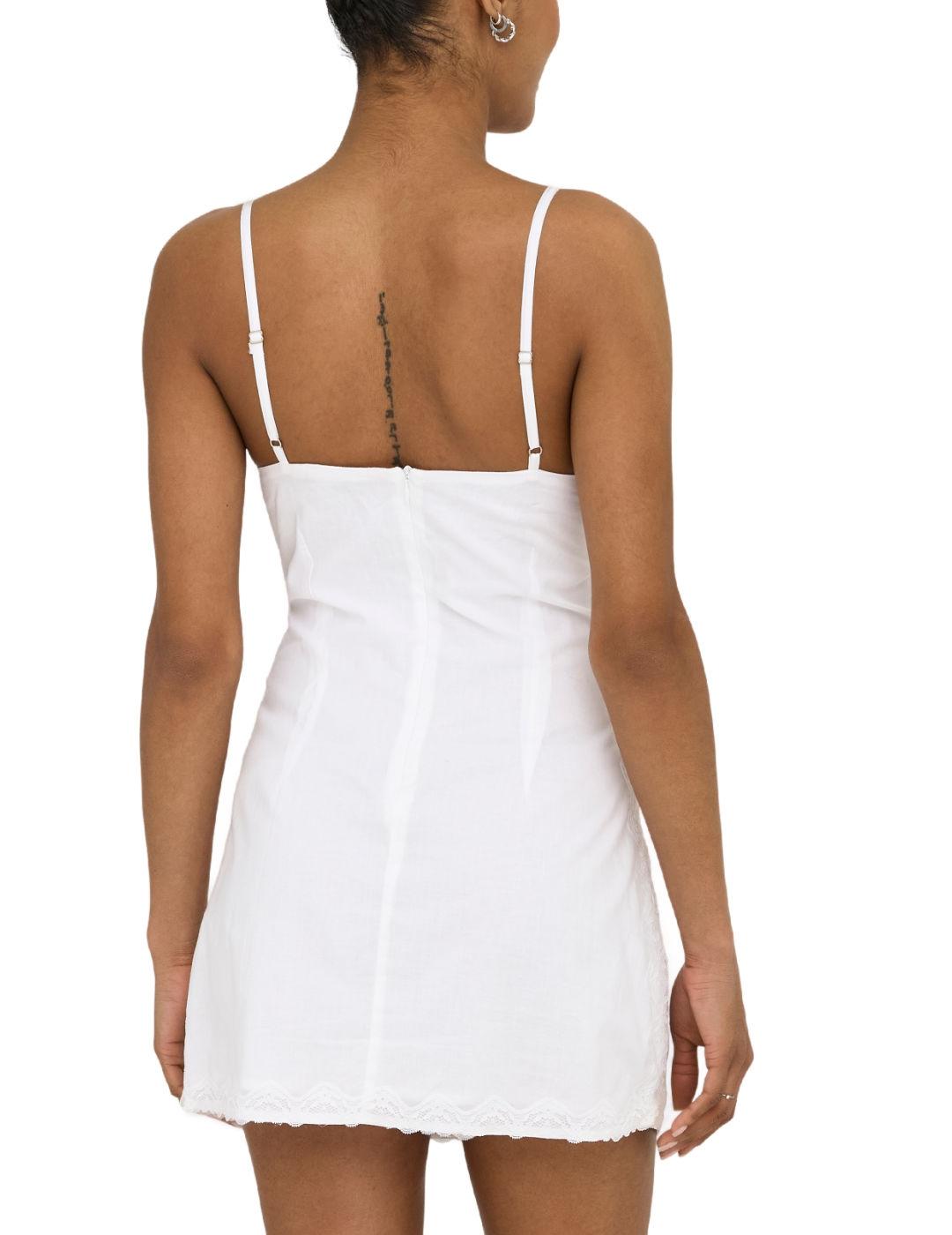 Vestido Only Locea mini tirantes blanco bordados de mujer