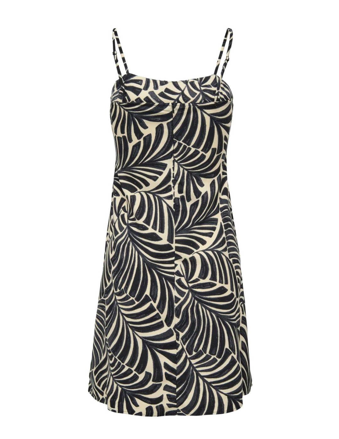 Vestido Only Nova hojas negras tirantes para mujer