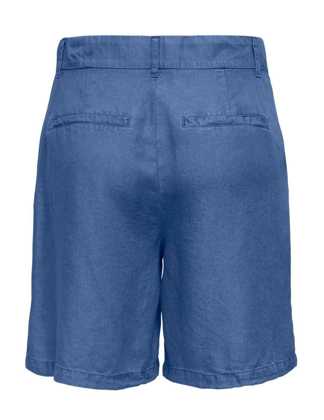 Short Only Charis azul medio ancho pinzas para mujer