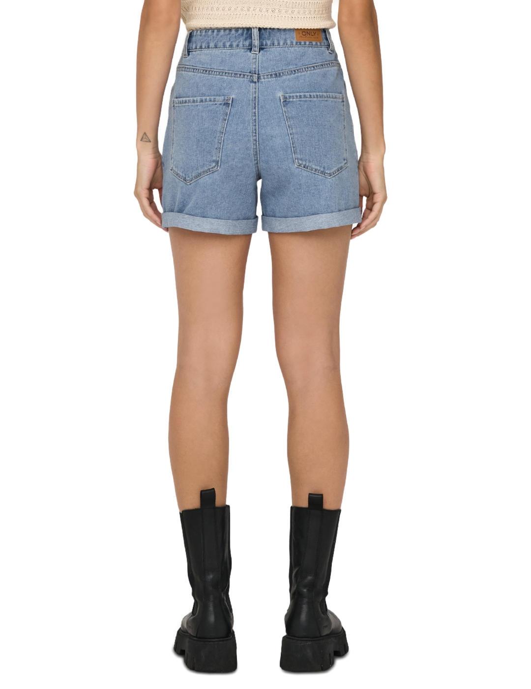 Short Only Vega azul claro dobladillo de mujer