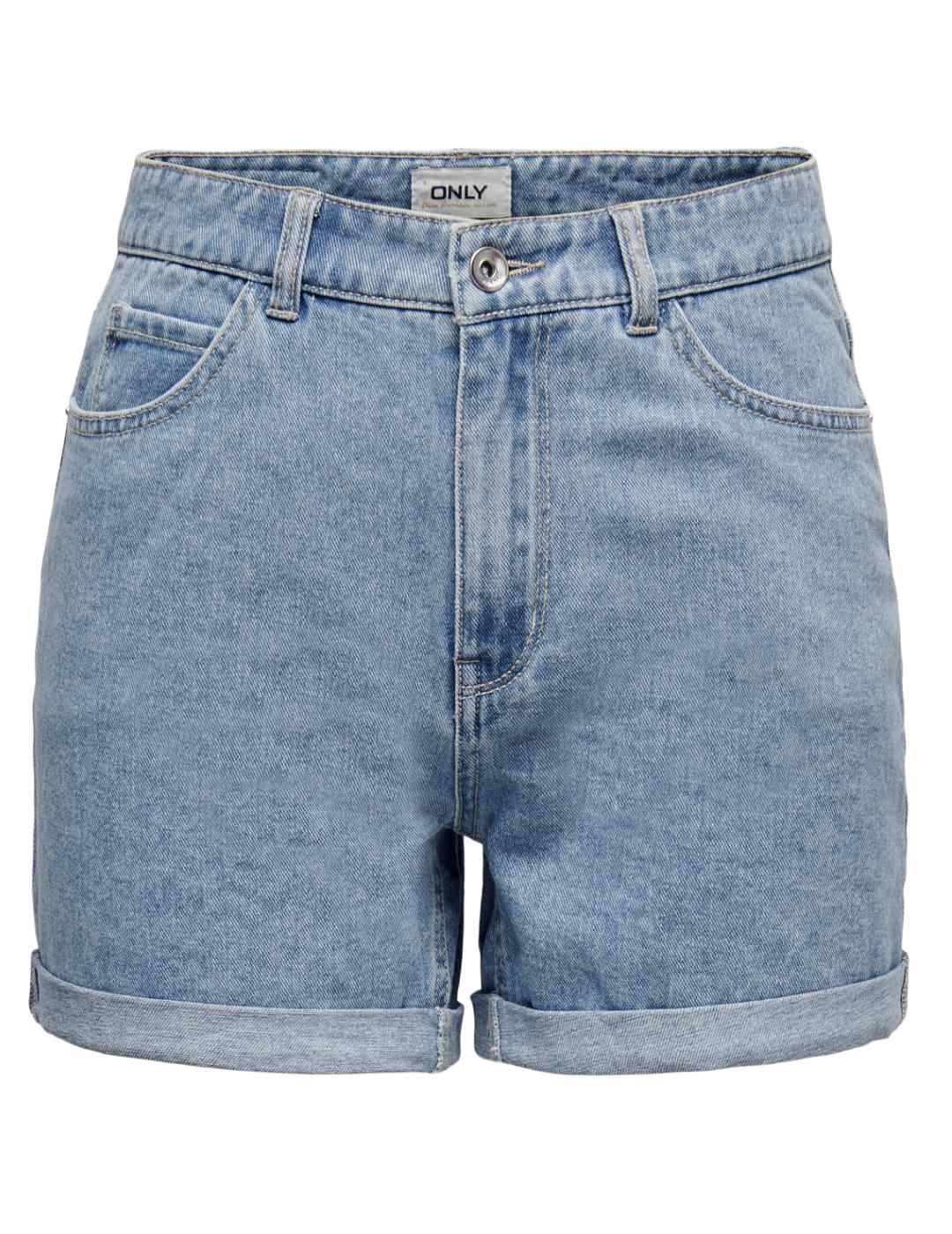 Short Only Vega azul claro dobladillo de mujer
