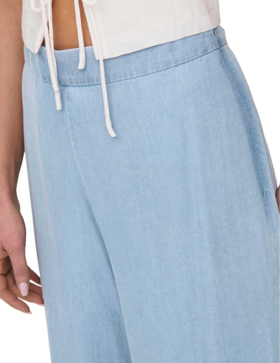 Pantalón Only Charis culotte azul claro fluído para mujer