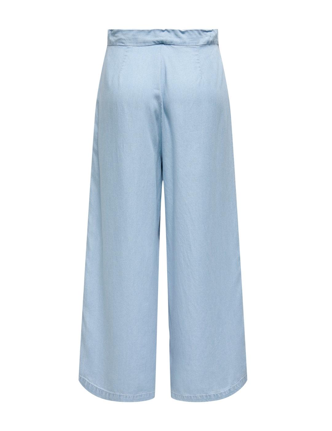 Pantalón Only Charis culotte azul claro fluído para mujer