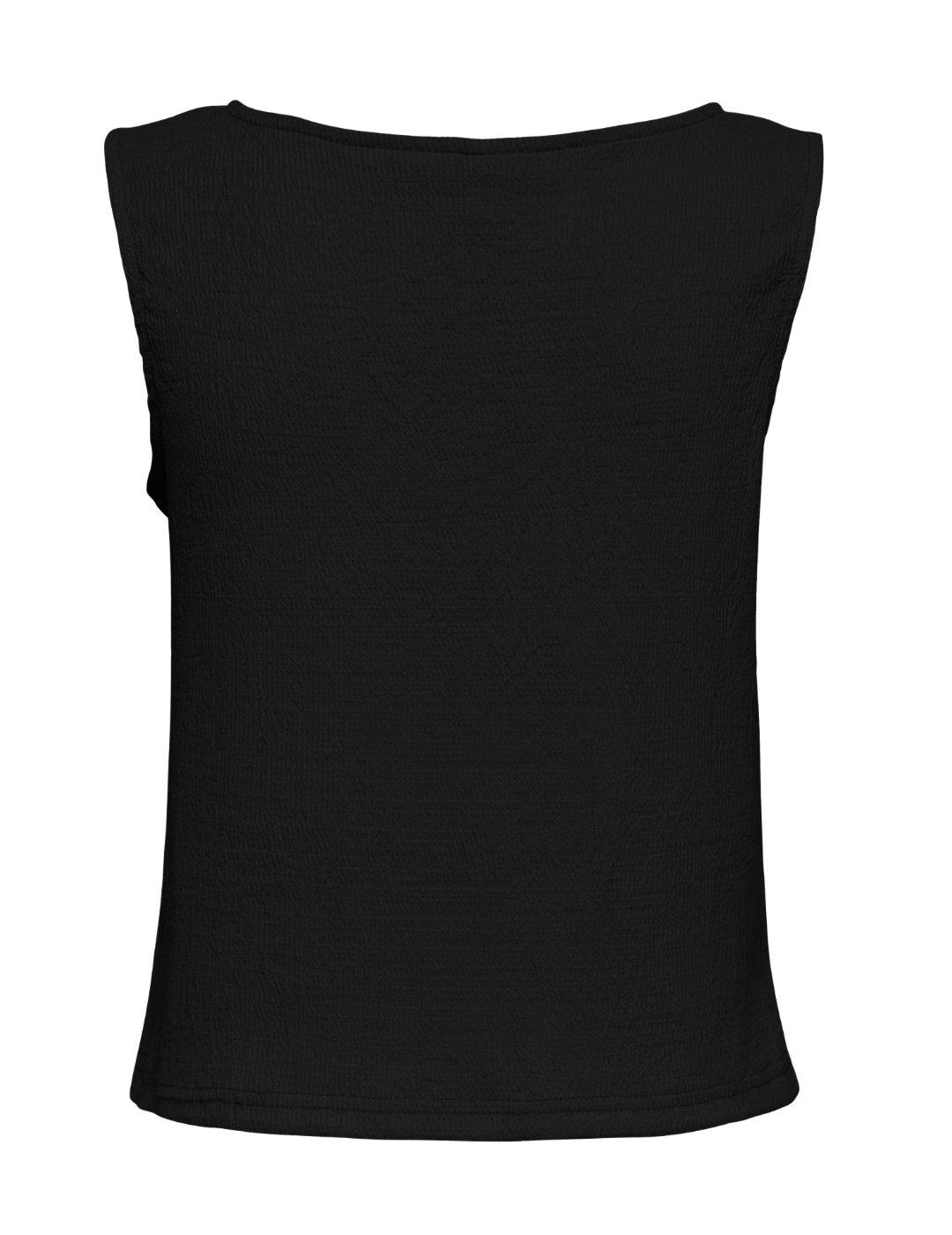 Camiseta Only Katie sisa negra cuello barco para mujer