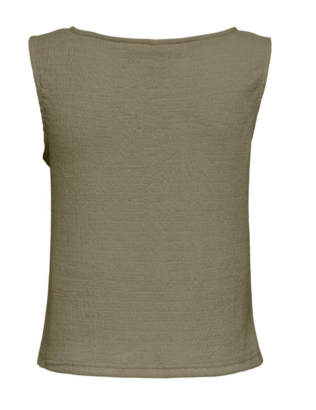 Camiseta Only Katie sisa verde cuello barco para mujer