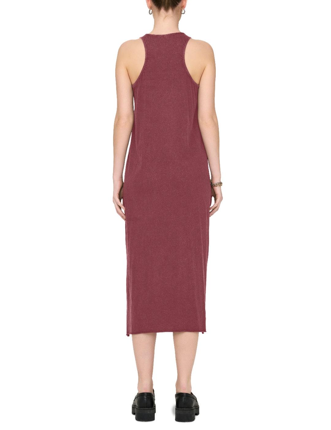 Vestido Only Lucy Cuba maxi granate sisa sound para mujer
