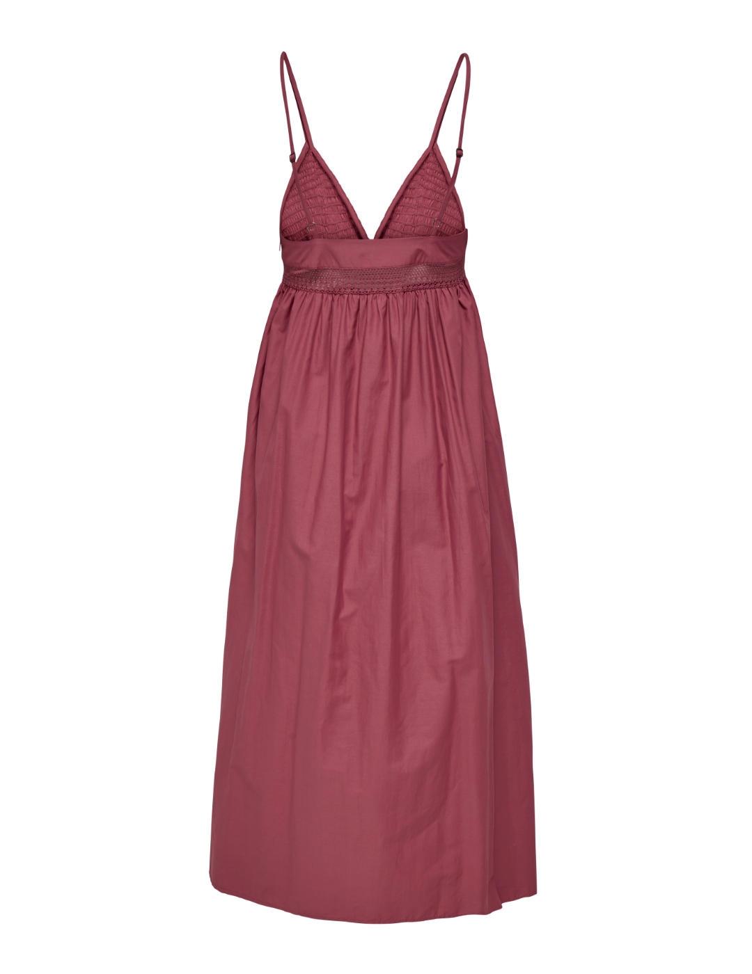 Vestido Only Briar maxi rojo pálido falda vuelo para mujer