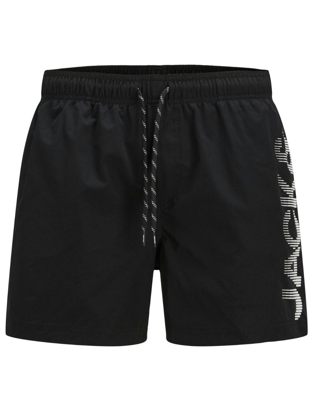 Bañador Jack&Jones Maui negro con cordón para hombre