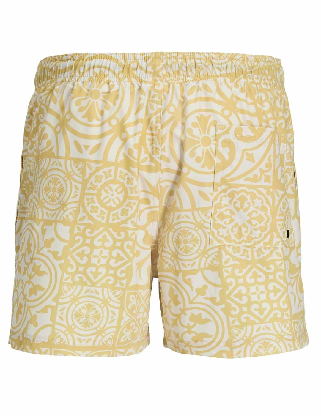 Bañador Jack&Jones Maui amarillo claro azulejo para hombre