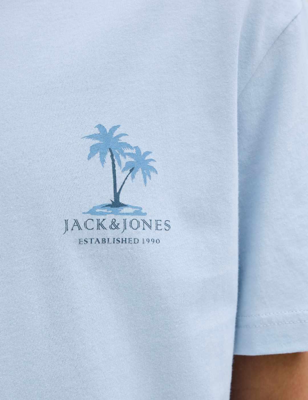 Camiseta Jack&Jones Summer azul claro manga corta de hombre