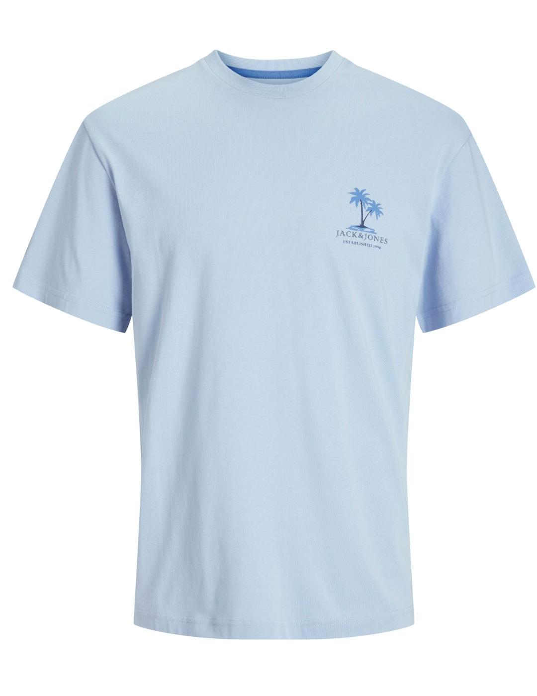 Camiseta Jack&Jones Summer azul claro manga corta de hombre