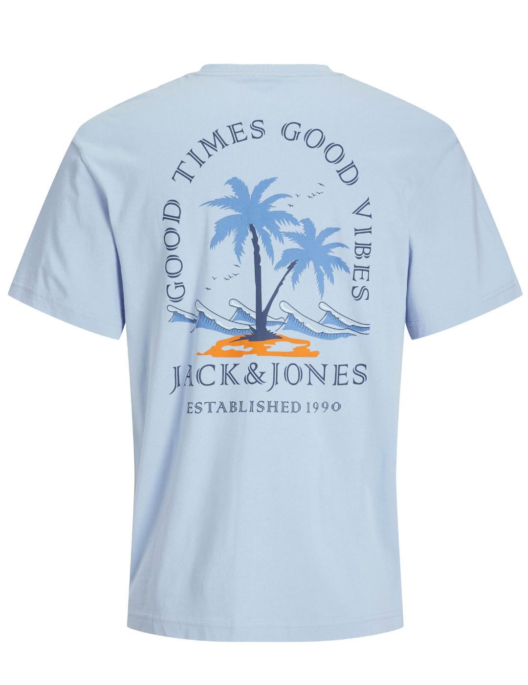 Camiseta Jack&Jones Summer azul claro manga corta de hombre