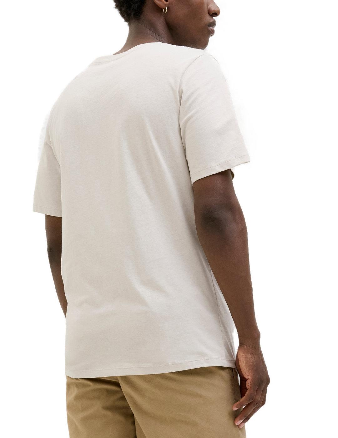 Camiseta Jack&Jones Jason beige manga corta para hombre