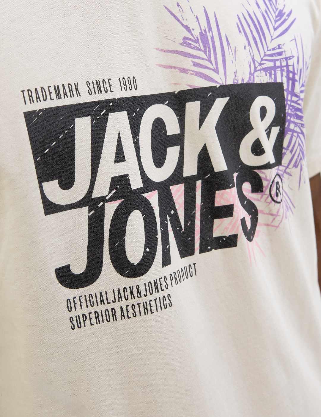 Camiseta Jack&Jones Jason beige manga corta para hombre