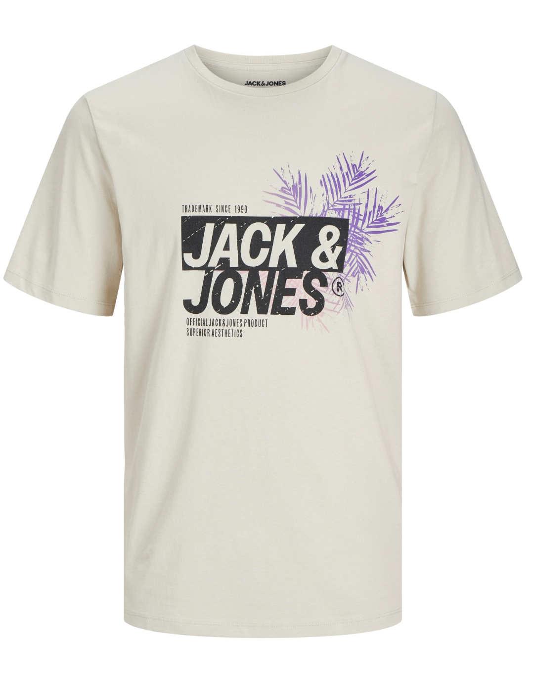 Camiseta Jack&Jones Jason beige manga corta para hombre