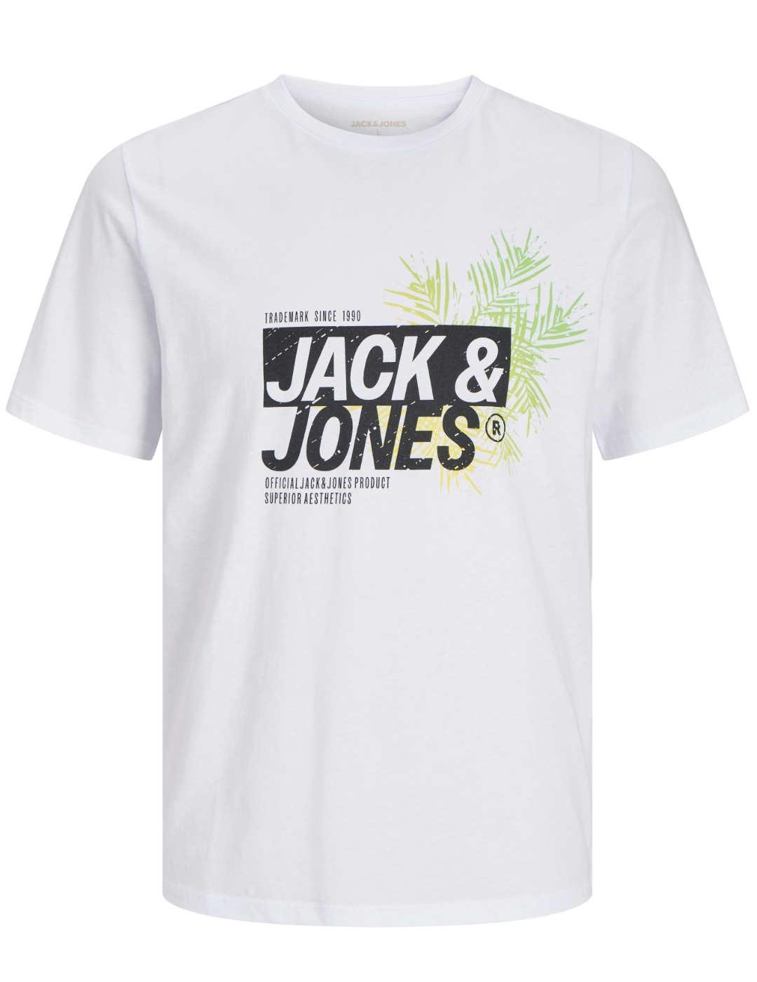 Camiseta Jack&Jones Jason blanco manga corta para hombre