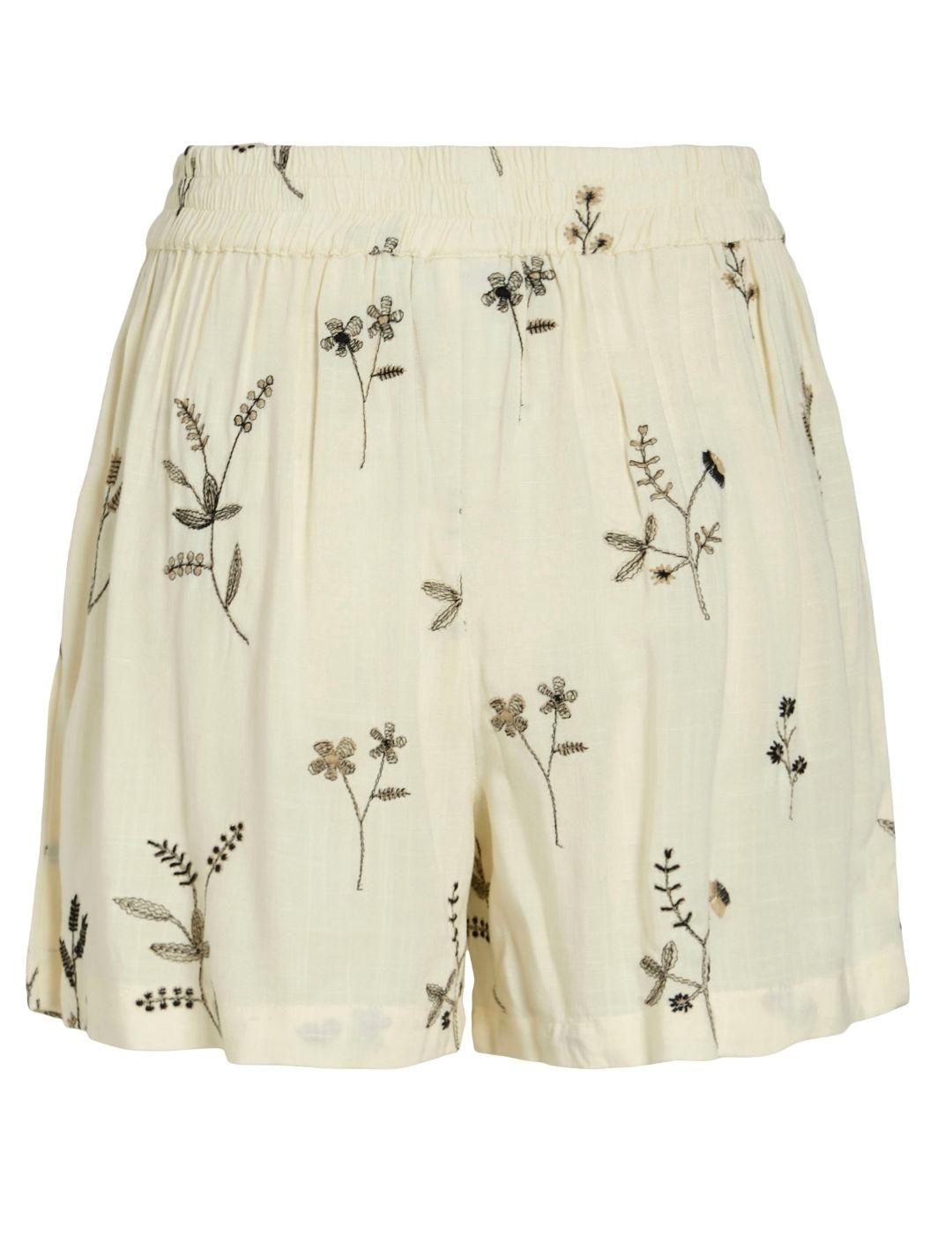 Short Vila Willis crudo detalles flores bordadas para mujuer