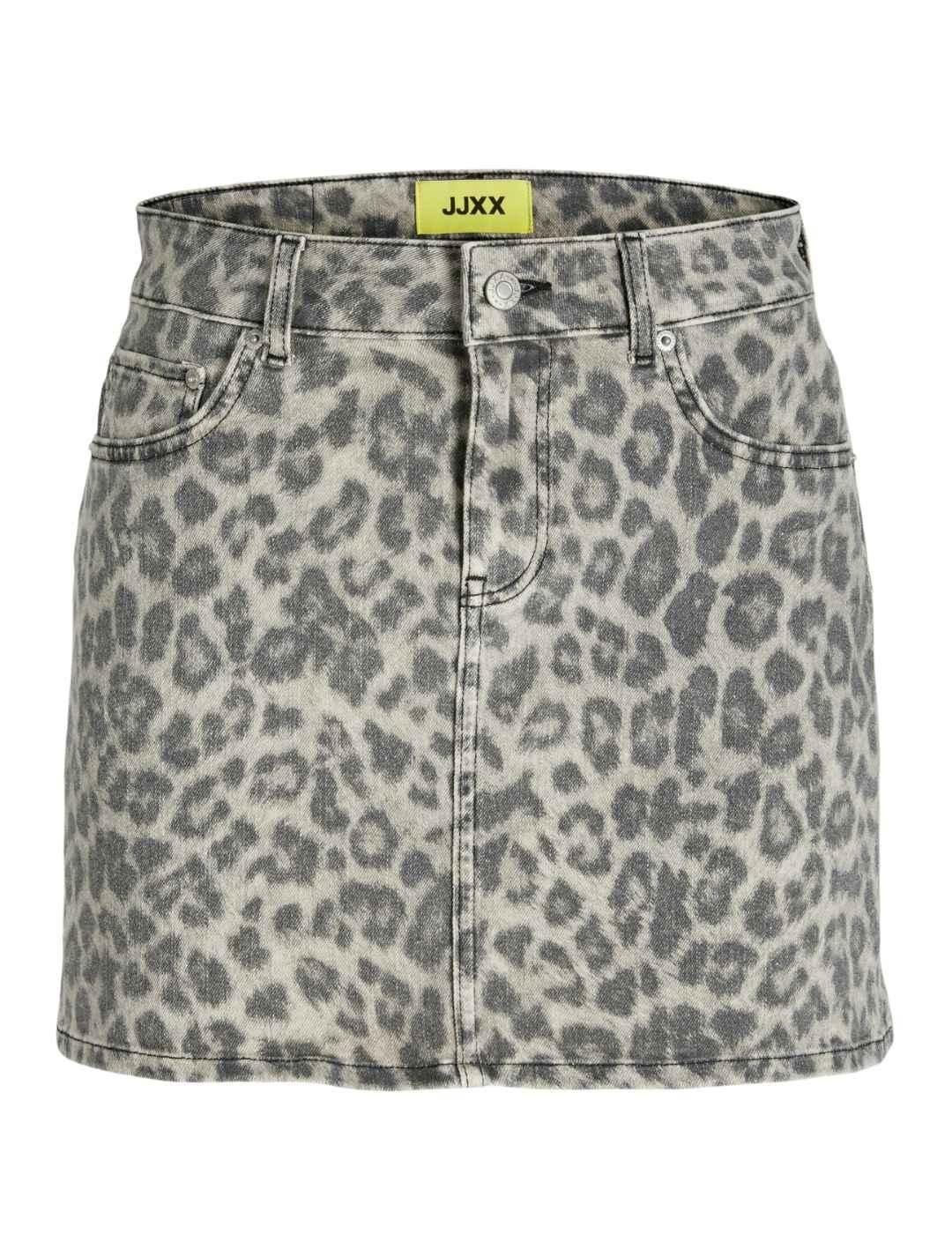 Mini Falda JJXX Sarah vaquera print leopardo para mujer