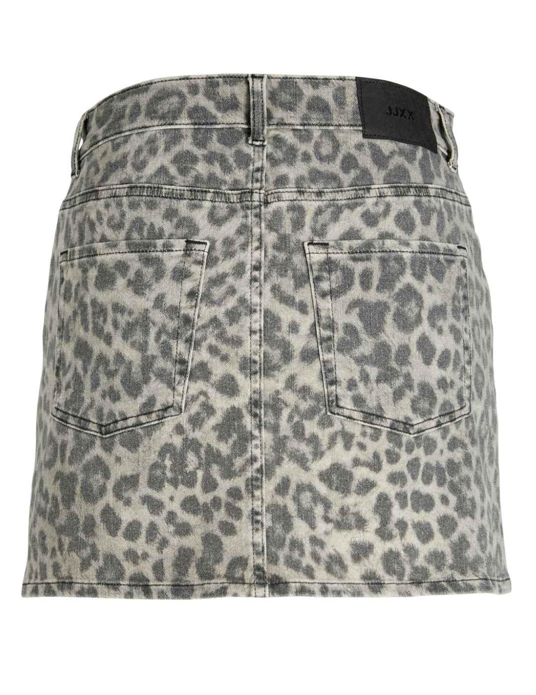 Mini Falda JJXX Sarah vaquera print leopardo para mujer