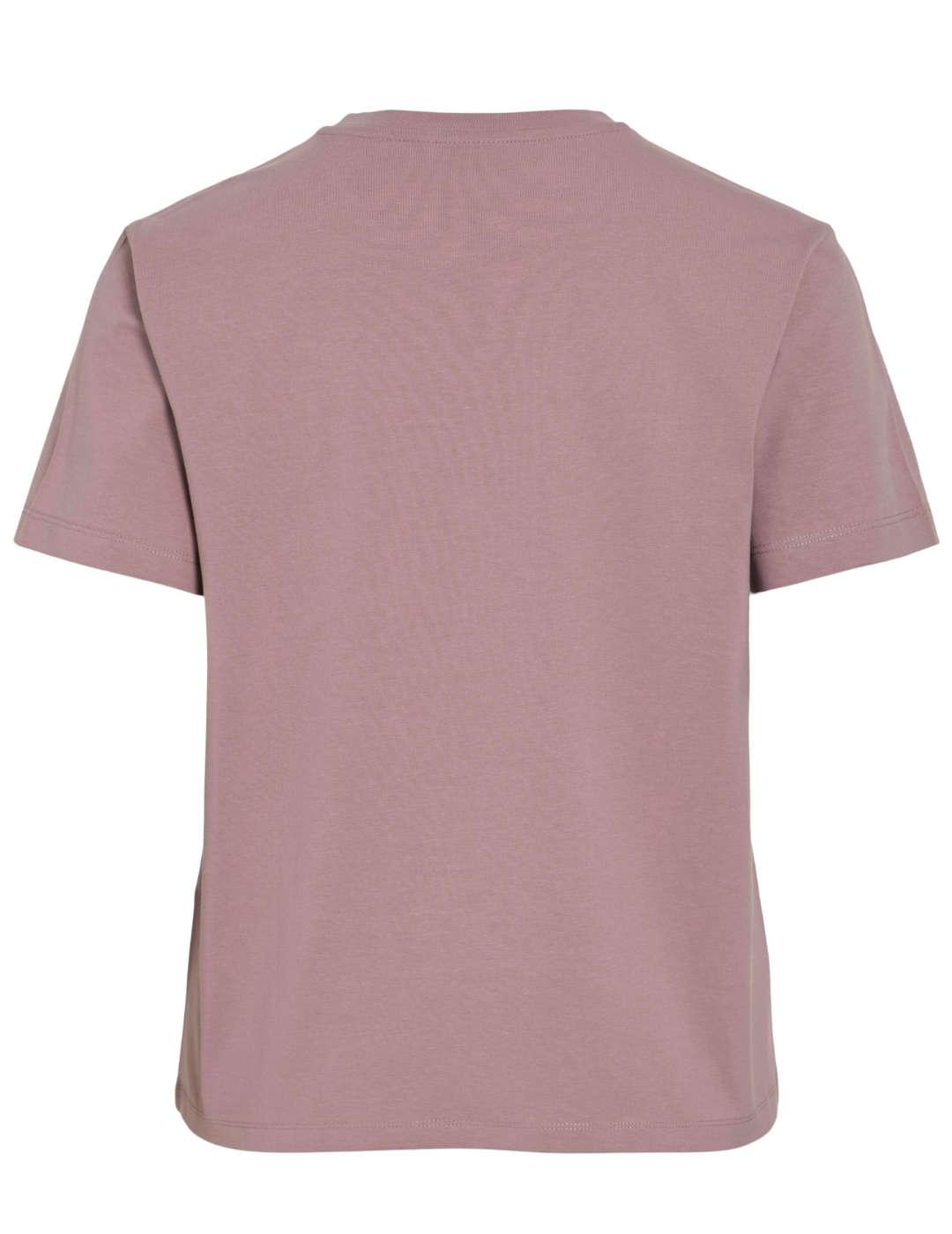 Camiseta Vila Nora rosa apagado Do It manga corta para mujer