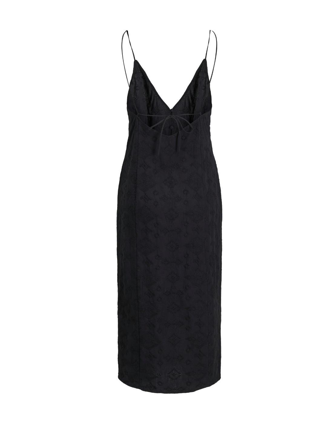 Vestido JJXX Mika midi negro bordado botones para mujer