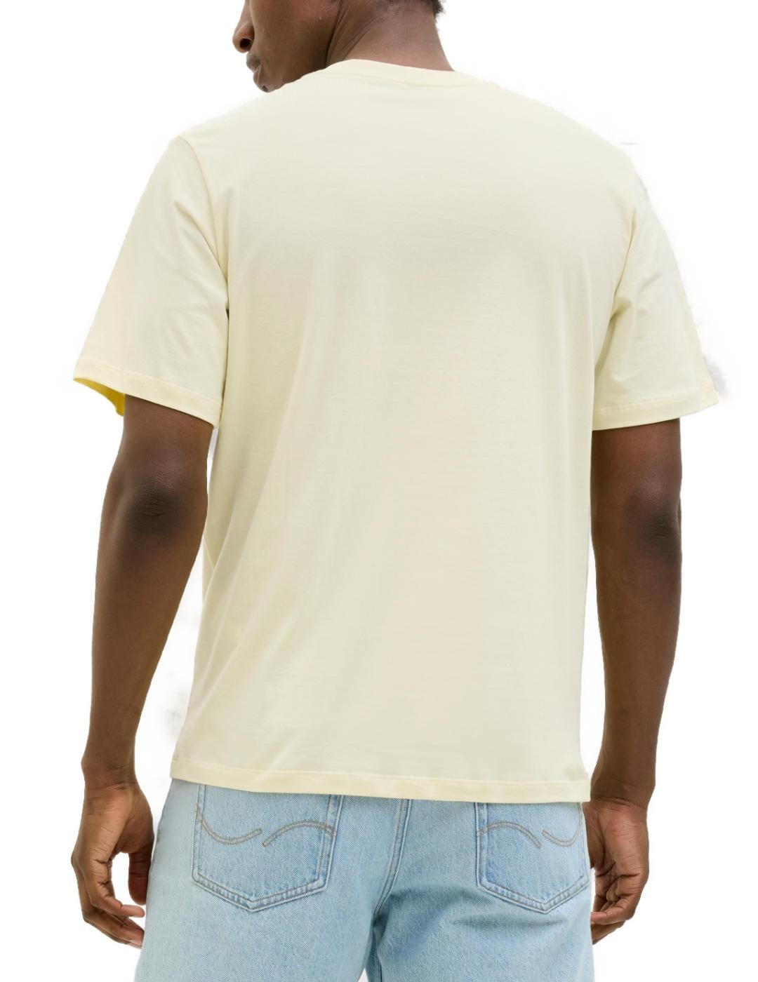 Camiseta Jack&Jones Skull beige manga corta para hombre