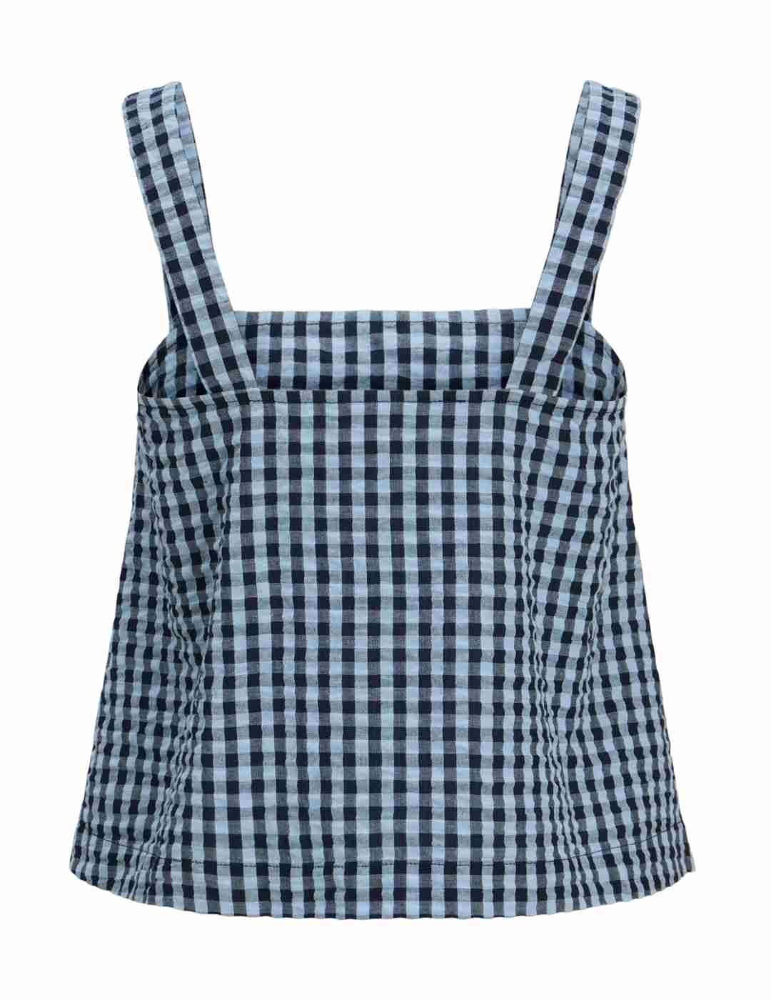 Top JJXX Petra azul claro vichy tirantes para mujer