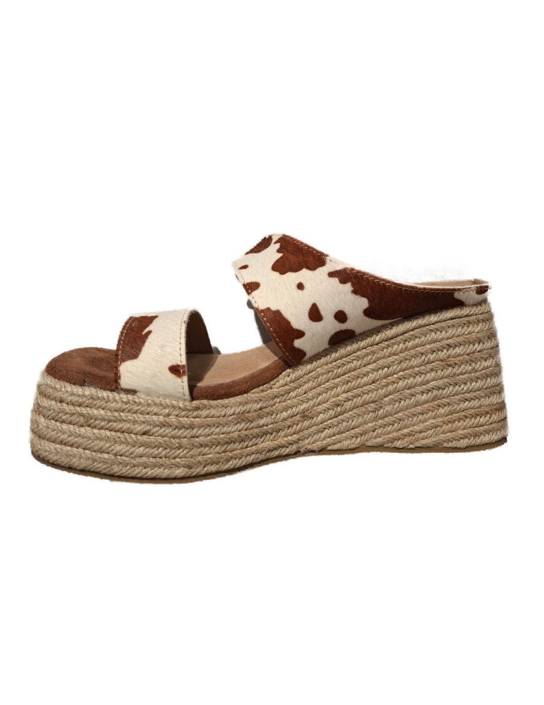 Cuñas Colors Of California Camel estampado vaca de mujer