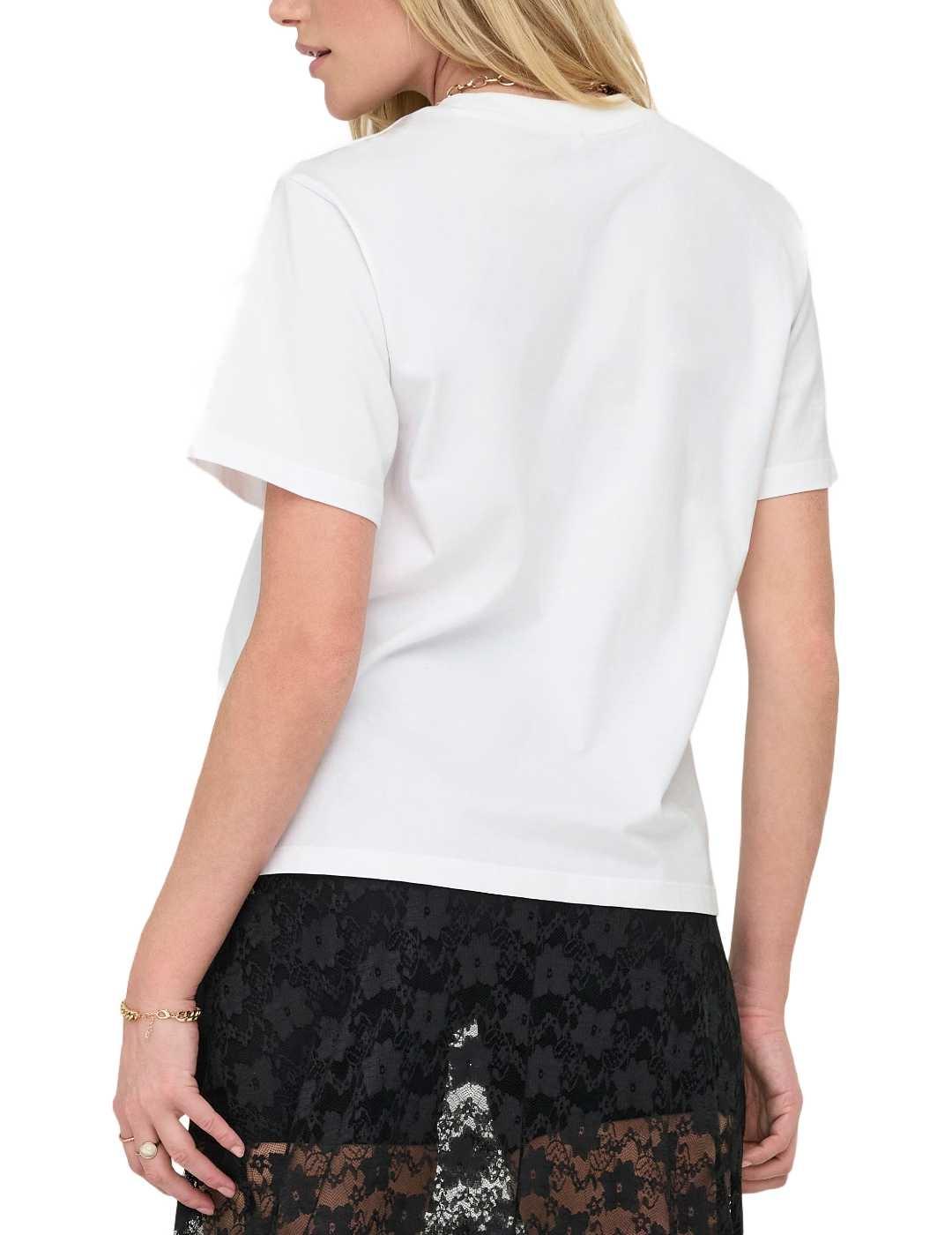 Camiseta Only Donna blanca Bulldog joya para mujer