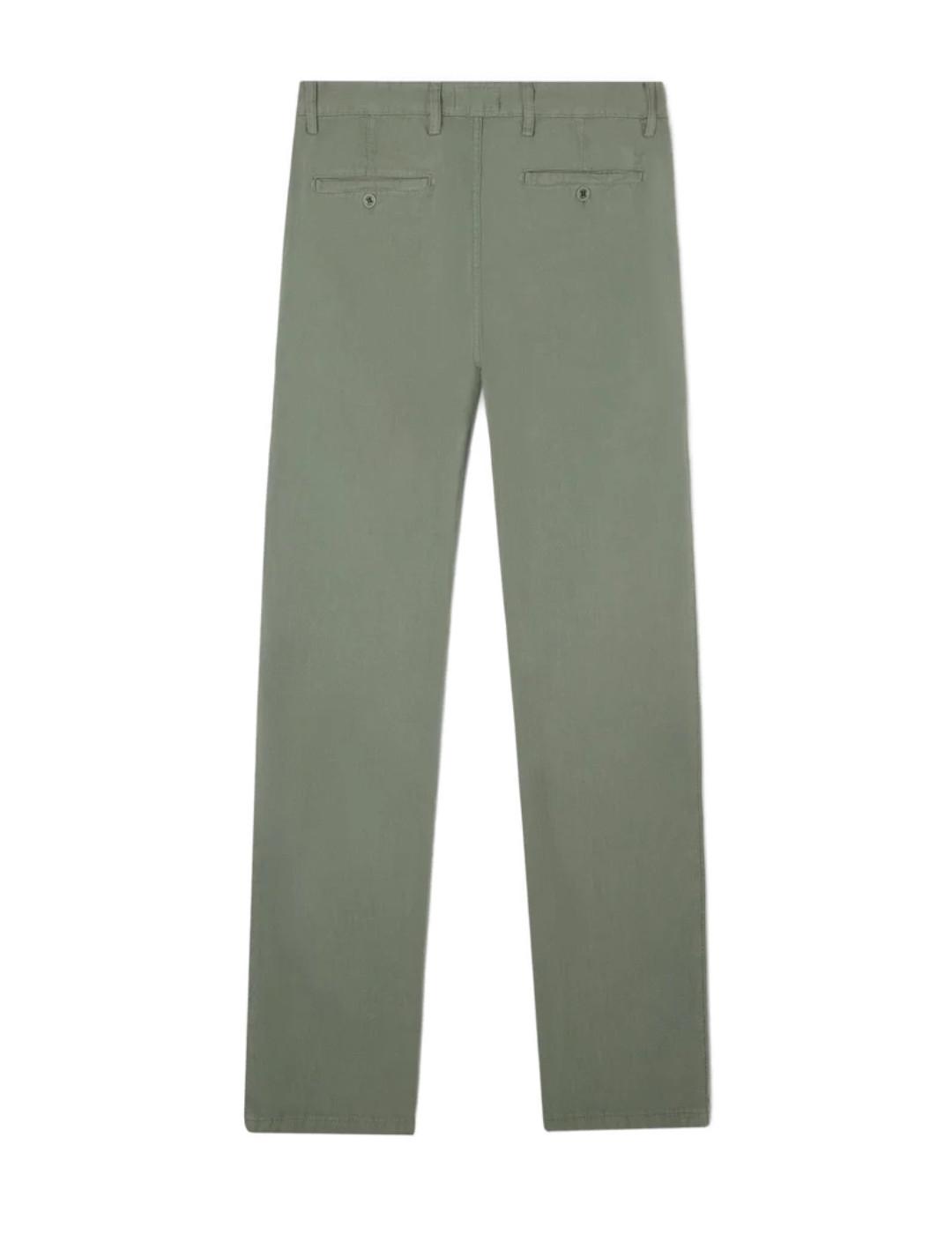Pantalón Silbon sport chino lino verde militar para  hombre