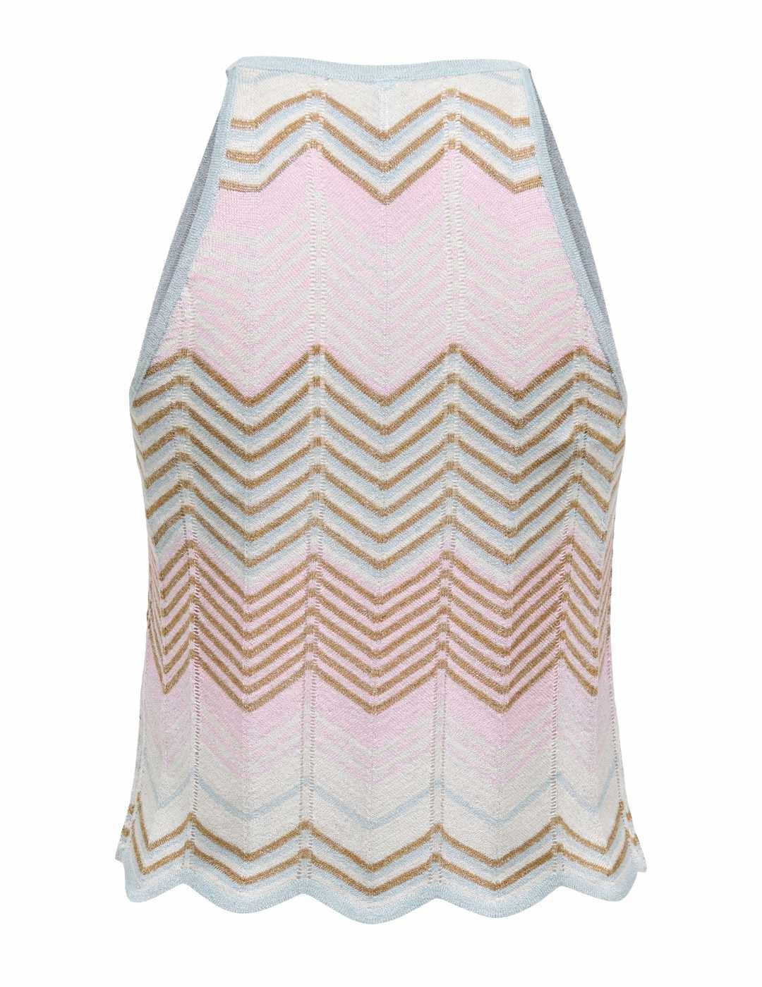 Top Only Alvira glitter multicolor rosa y cobre de mujer