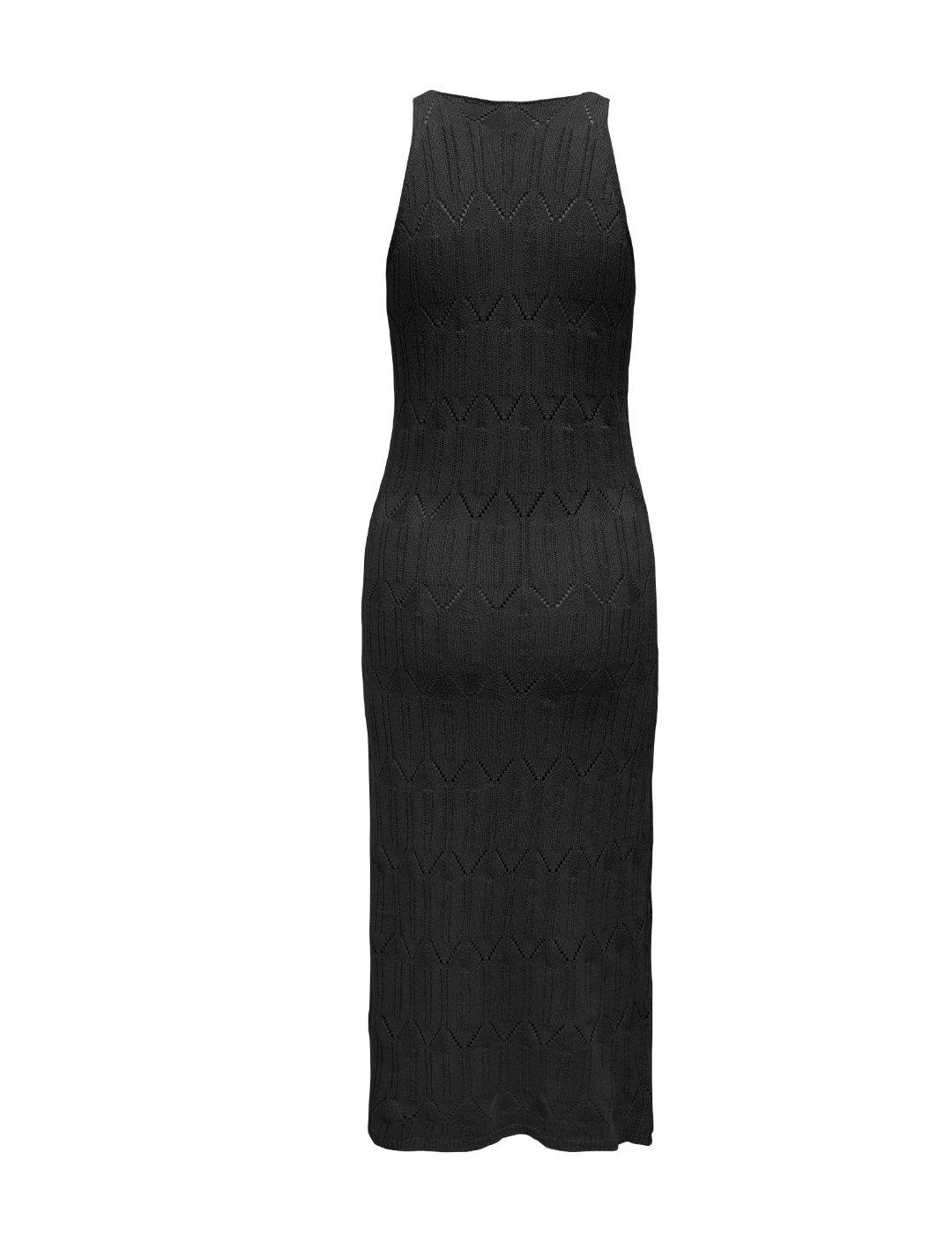 Vestido Only Mea midi negro punto sin mangas de mujer