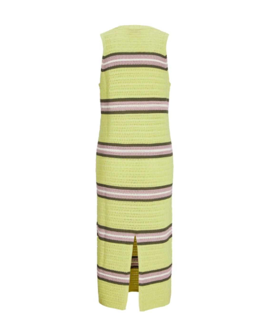 Vestido JJXX Zusannah de punto amarillo raya negra de mujer