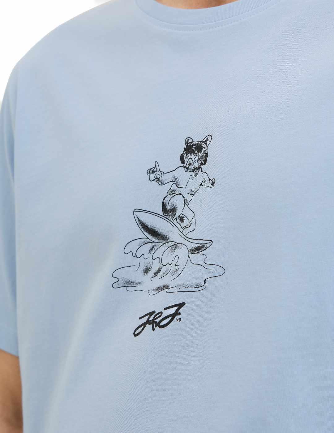 Camiseta Jack&Jones Relax azul claro manga corta para hombre