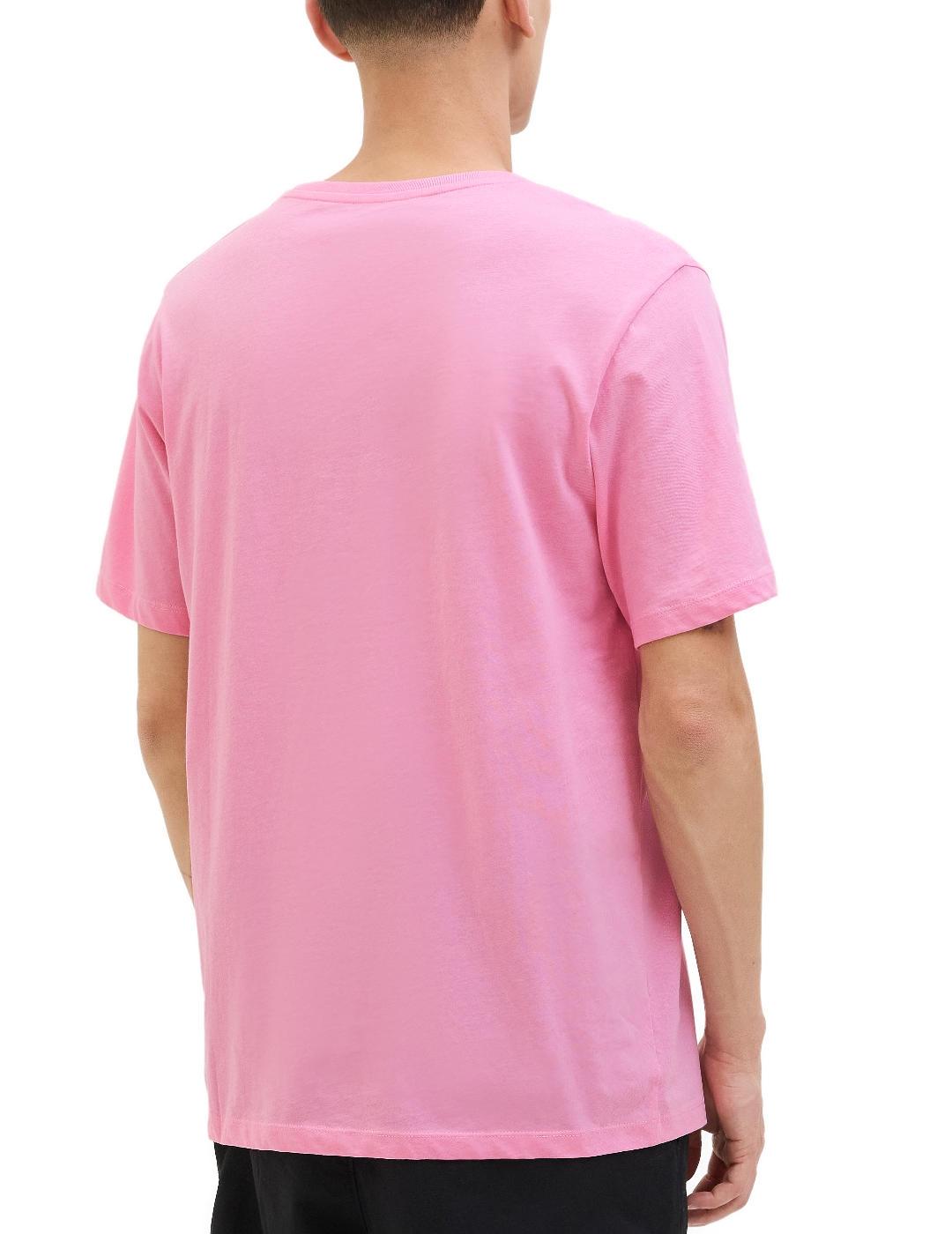 Camiseta Jack&Jones Relax rosa manga corta para hombre