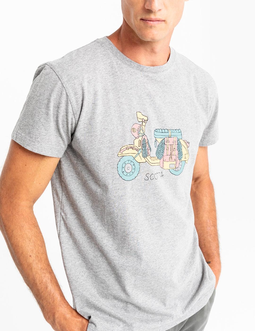 CAMISETA MOTO CAFE RACER GRIS-X