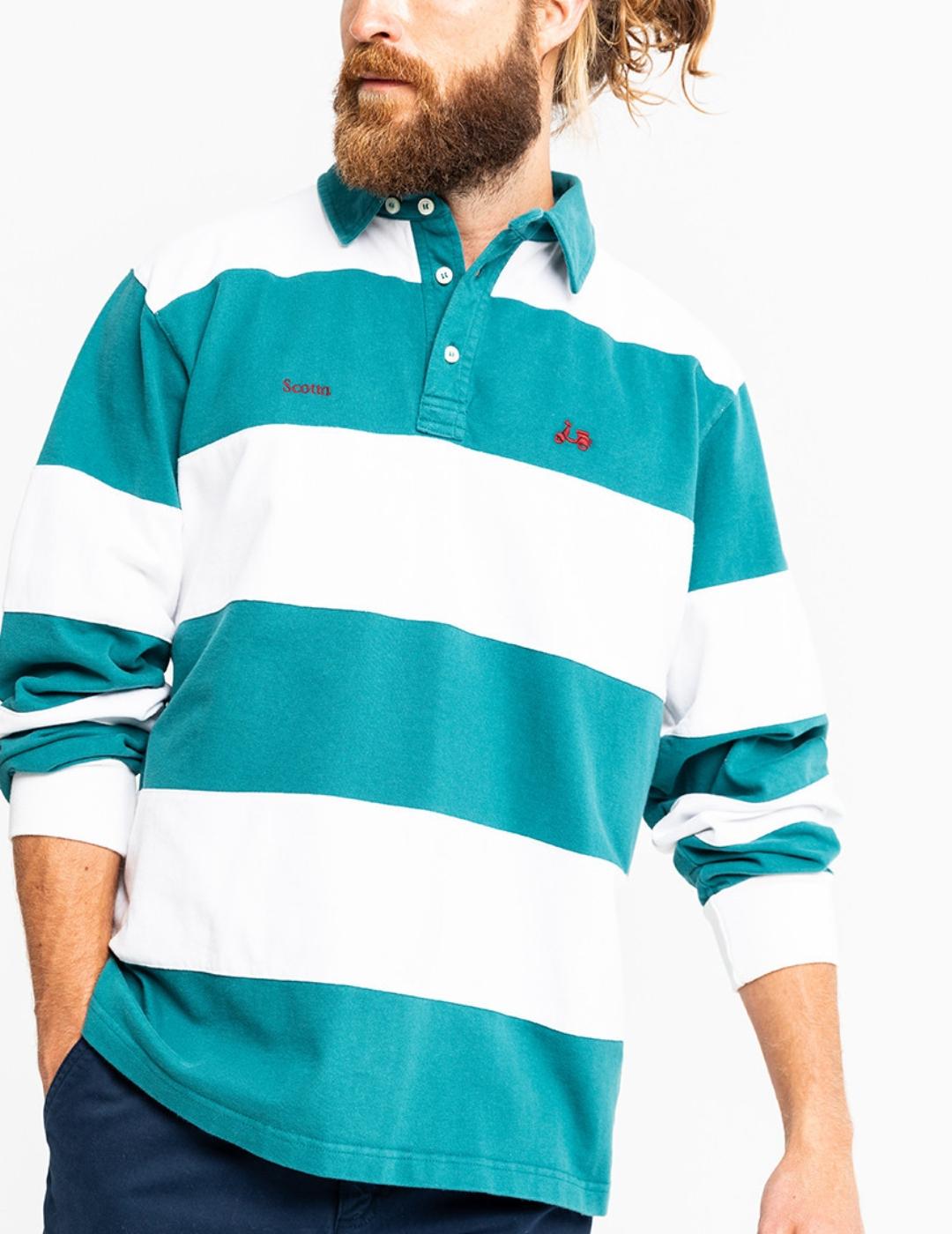 POLO RUGBY STRIPES VERDE-X