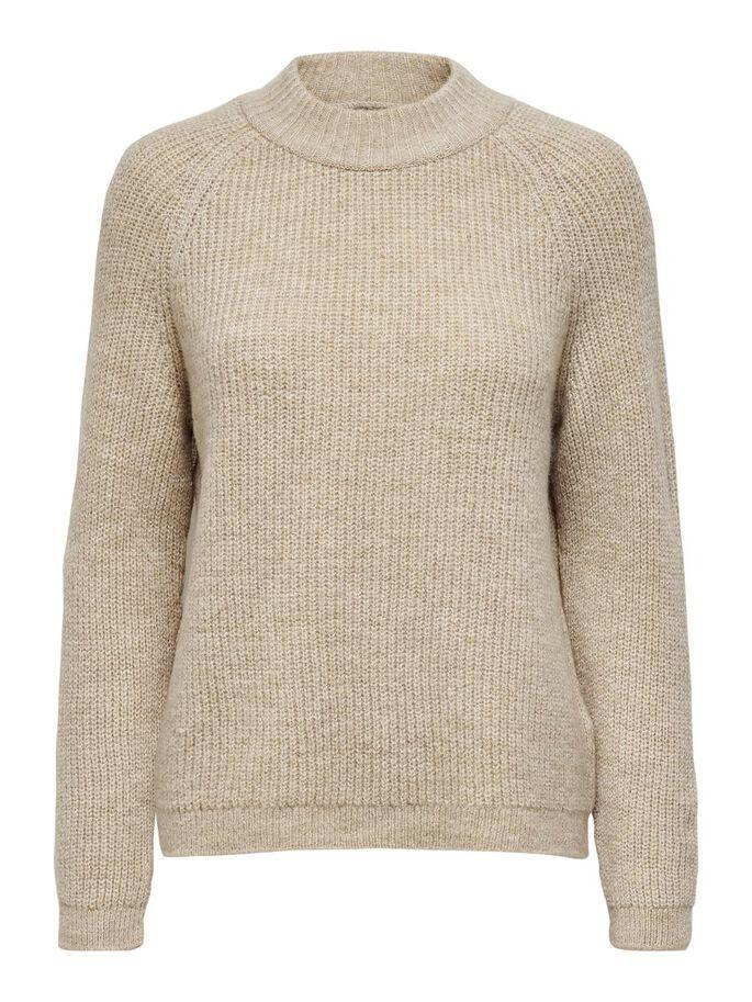 Jersey Only  beige de canalé cuello perkins para mujer