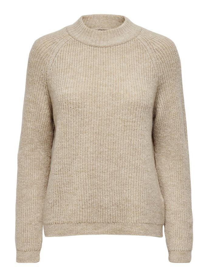 Jersey Only  beige de canalé cuello perkins para mujer