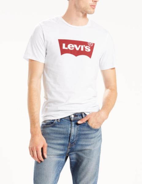 Resplandor Asistencia Hambre Camiseta levis logo blanco manga corta hombre-